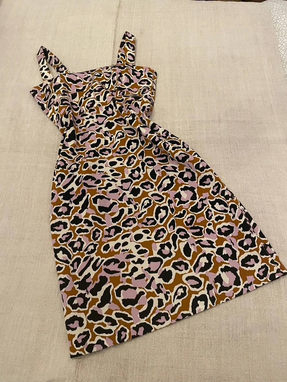 J.Crew Stretch Faille Cocktail Sheath Dress 12  Adobe Orchid Leopard Party Event